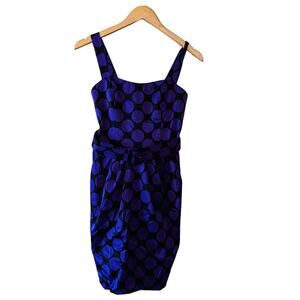 Windsor Circle Print Belted Dress Size Junior 7 NWT Blue Black